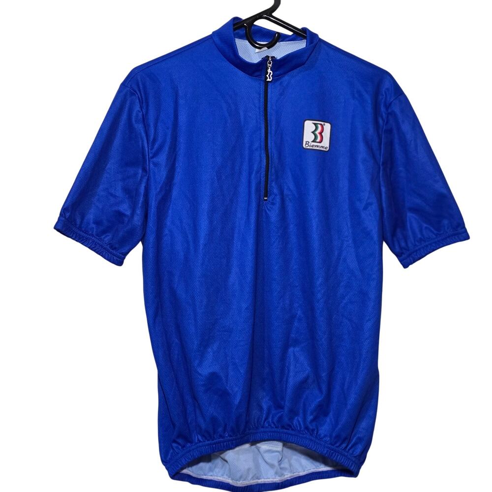 Biemme NWT Cromo Cycling Jersey 1/4 Zip Italy MSRP $49.99 Blue Black Large